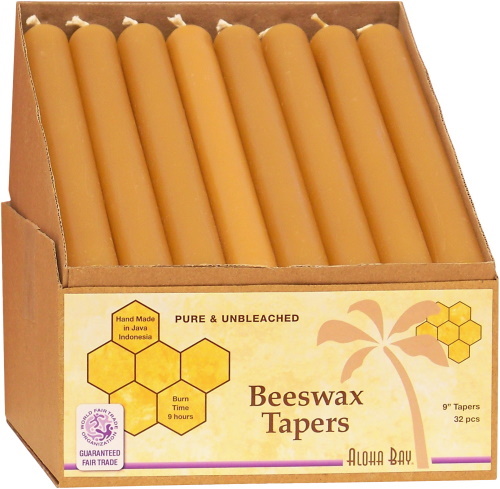 BlueBee Pure Beeswax Candles Bulk for Home - 40pcs Tall Thin Taper Candles + 2 Holders, Honey Scent, Smokeless, Long-Burn, All Natural for Church