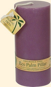 Violet Eco Palm Wax Pillar Candles
