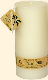 White Eco Palm Wax Pillar Candles