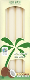 Ivory Coconut Tapers: 4 Pack